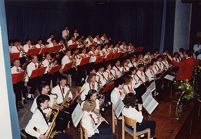 Kreisverbandsjugendblasorchester beim Konzert im „Haus des Gastes“ im Jahr 1991 in Alpirsbach